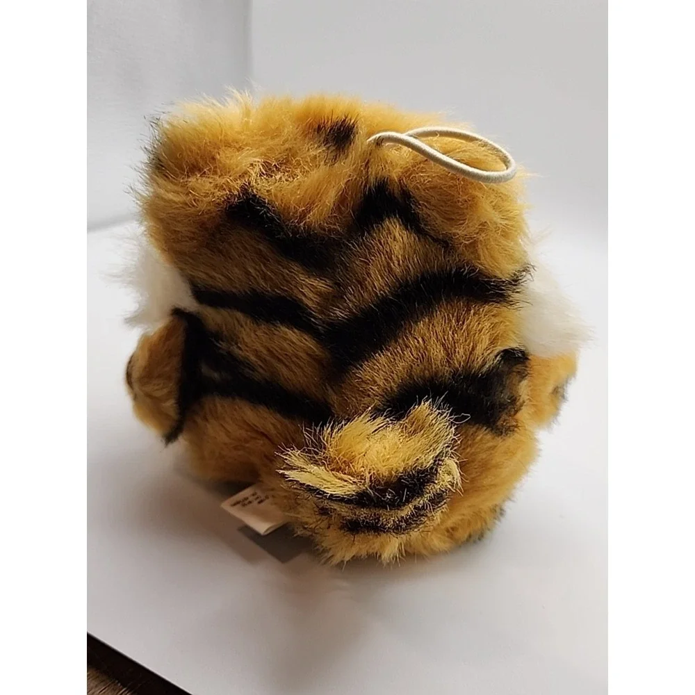 Purr-Fection‎ MJC Cushy Critter Plush Tiger 1988 Vintage Mini Ball Hanging Green